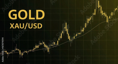 Gold price chart visualizing financial market trends, showing upward movement.