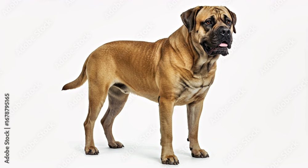 Fototapeta premium A majestic Mastiff with a dignified presence on a pure white background