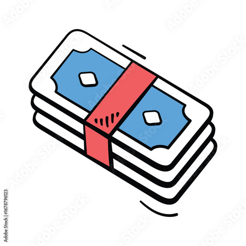 Take a look at this amazing hand drawn icon of money in trendy style