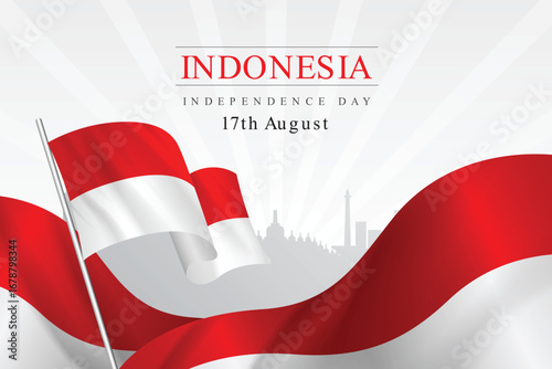 E. Indonesia Independence Day Gradient Background