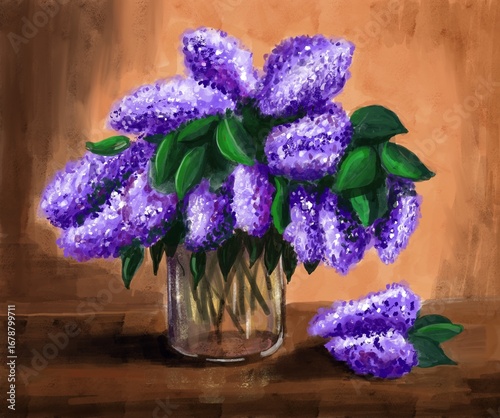 a bouquet of lilacs in a vase