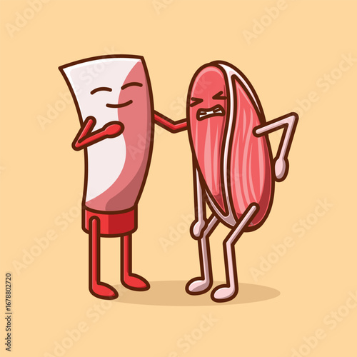 Simple Fighting Cough and Phlegm cartoon vector illustration Collection of Pharmacy day concept icon isolated