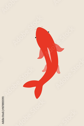 illustration of a red koi