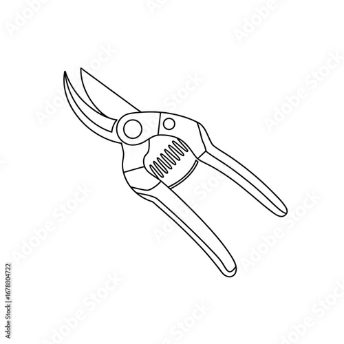 Detailed illustration of garden pruning shears