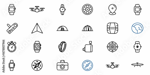 Gear up for adventure with this collection of essential travel and outdoor icons, perfect for mapping apps