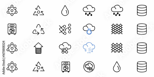 Eco-friendly symbols showcase sustainability, recycling, and environmental consciousness for a greener future