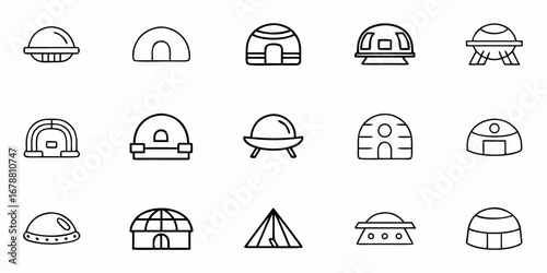Collection of Igloo and UFO Icons