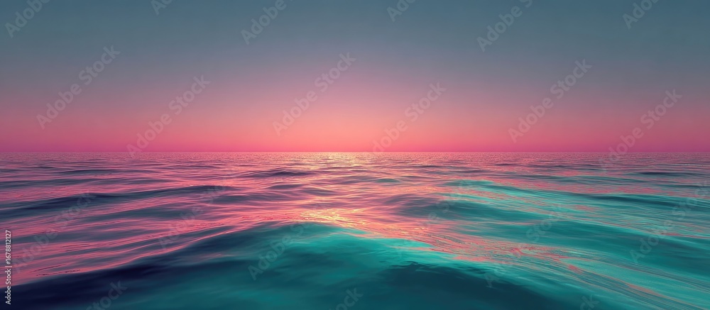 Obraz premium Blurry sunset over a tranquil ocean