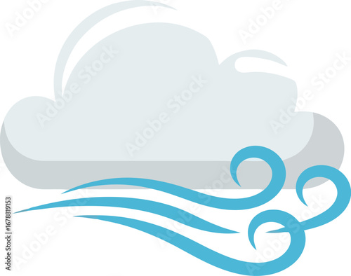 Gentle breeze swirls through cloudy sky weather icon weather symbol vector