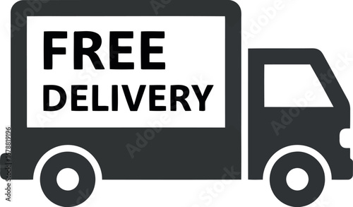 Free delivery truck icon express shipping commerce service logistics transportation fast service vector