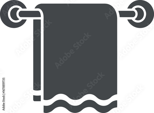 Modern bathroom towel holder with hanging soft textile cozy comfort vector