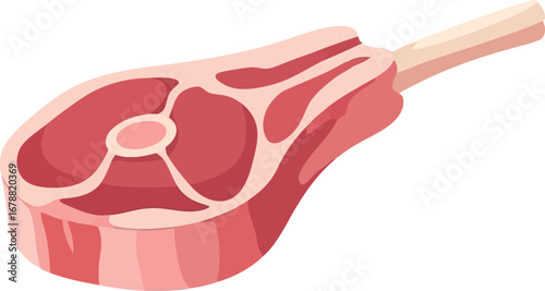 Raw lamb chop cut bone in premium red meat healthy protein gourmet ingredient isolated food preparation vector