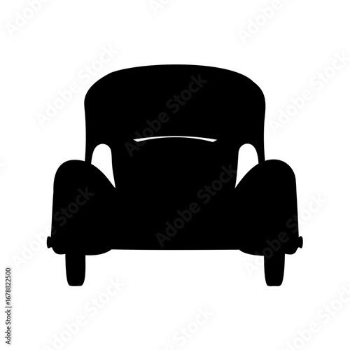 Elegant black silhouette of a classic armchair against a plain white background