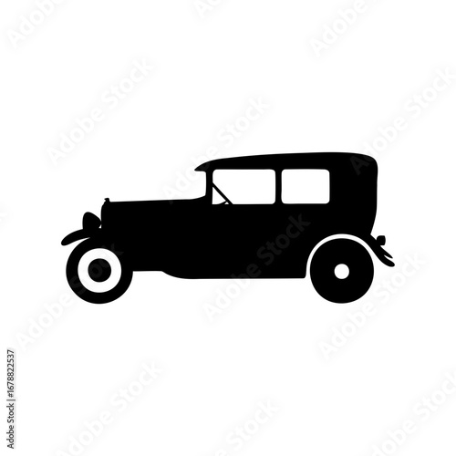 Silhouette of a classic 1920s automobile, reminiscent of a Model T