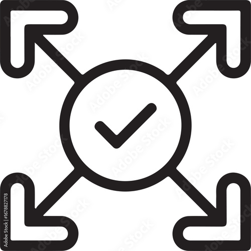 Confirmation of expanded options with checkmark in center