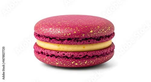 Pink and Yellow Macaron Close Up.