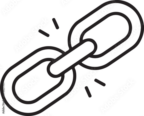 Broken chain link icon representing disconnection or weak connection