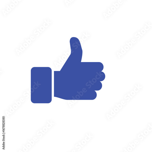 A prominent blue thumbs-up icon, universally recognized as a clear symbol of approval, agreement, and positive feedback, ideal for expressing support and satisfaction online