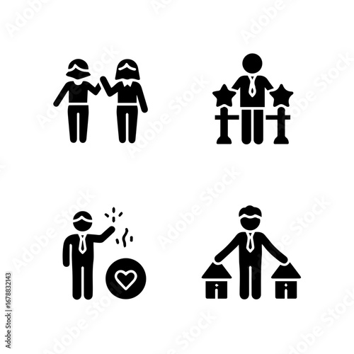 Family & Friendship Relationship Icon Set filled icon pack