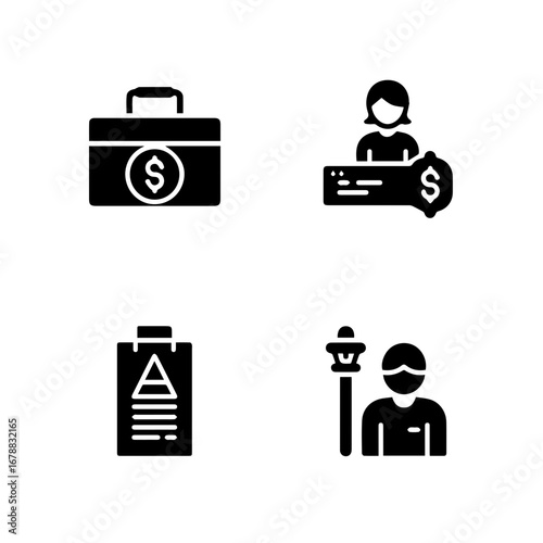 Finance & Banking Service Icon Set filled icon pack