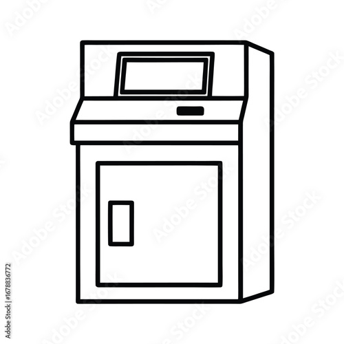  teller-machine on white background