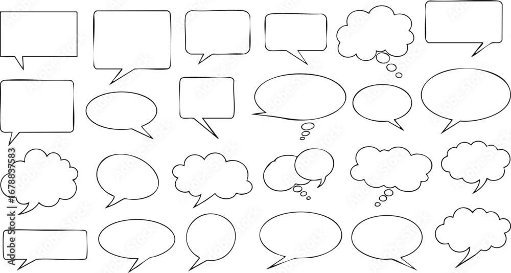 Obraz premium Versatile speech bubble collection for creative communication and modern design projects