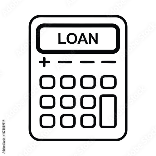 Loan calculator  isolated on white