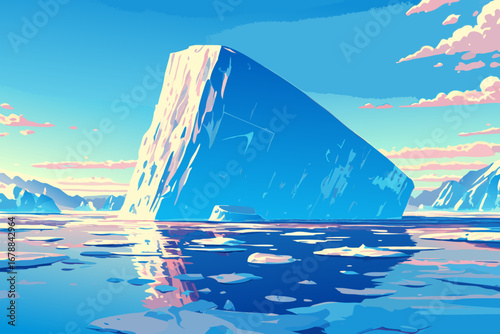 Flat vector illustration of iceberg