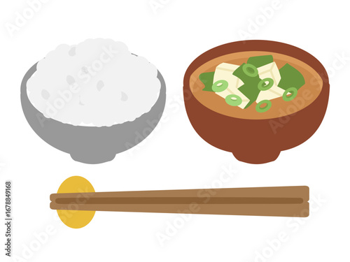 ごはんと味噌汁　イラスト