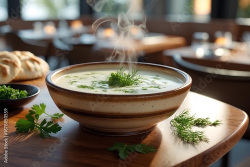 Spas - Armenian Food combines creamy yogurt with herbs and soft wheat grains, creating a hearty and refreshing soup that showcases Armenia’s tradition of wholesome and comforting cuisine