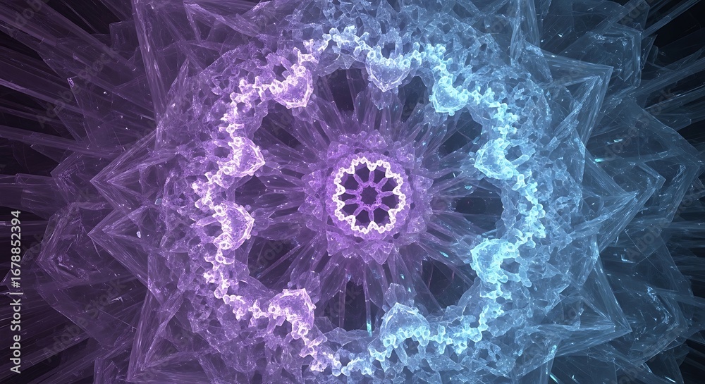 Obraz premium Ethereal Fractal Mandala of Light and Transformation