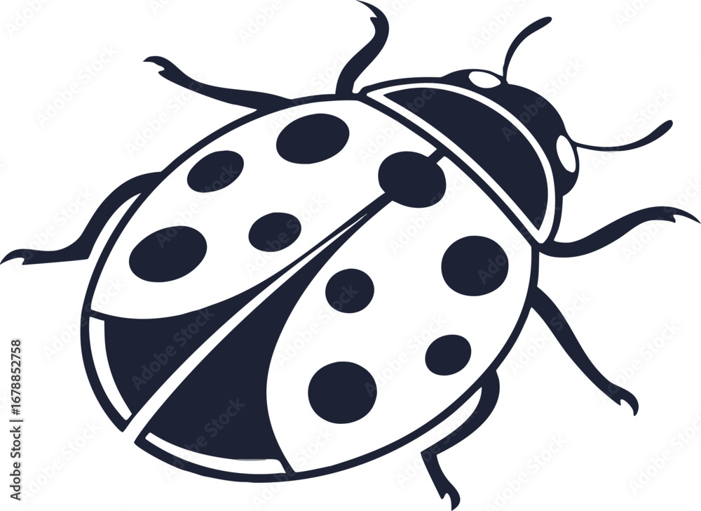 Fototapeta premium Ladybug Illustration. Cute Ladybug Artwork. Red Ladybug Drawing. Ladybug on Leaf Illustration. Cartoon Ladybug Artwork. Realistic Ladybug Drawing. Ladybug Insect Illustration. Ladybug Nature Artwork