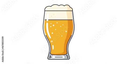 Vector Illustration of Cold Beer Chopp Glas