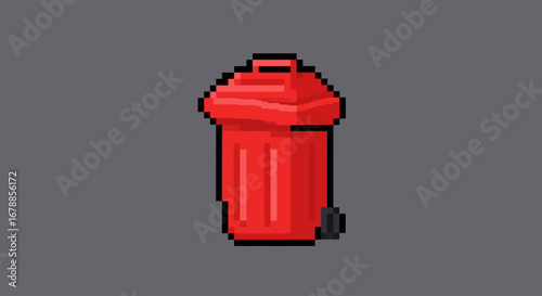 Vector Pixel Art Illustration of Garbage and Trash Items