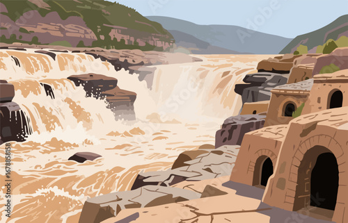 Turbulent rivers, vector diagram