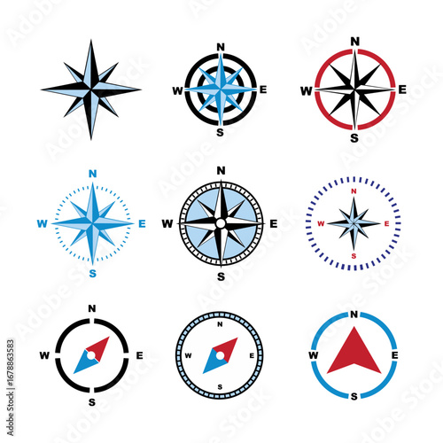 compass on white background