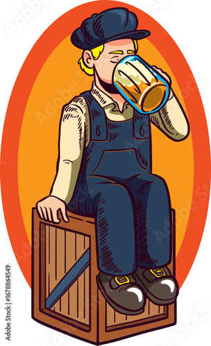 Beer Cravings Illustration – Funny Character Wanting a Beer Concept Art