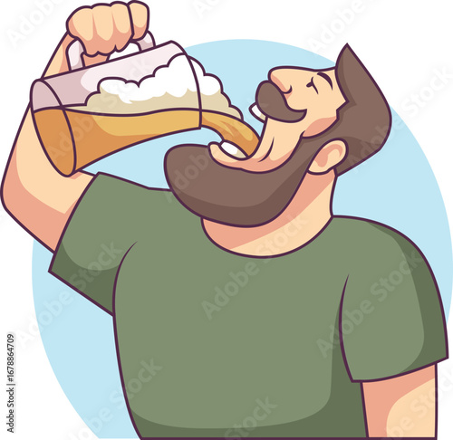 Beer Cravings Illustration – Funny Character Wanting a Beer Concept Art