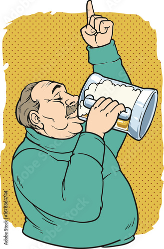 Beer Cravings Illustration – Funny Character Wanting a Beer Concept Art