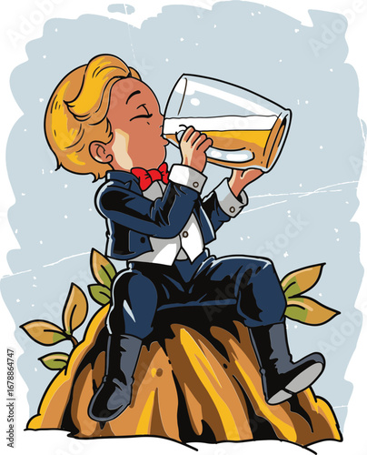 Beer Cravings Illustration – Funny Character Wanting a Beer Concept Art