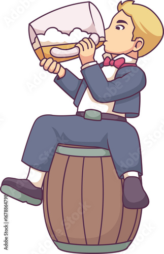 Beer Cravings Illustration – Funny Character Wanting a Beer Concept Art