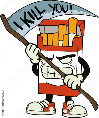 Smoke Kills - Cigarettes Killer Illustration – Dark Health Hazard Concept Art