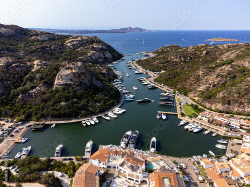 Aerial view of Poltu Quatu and the beautiful Sardinia area