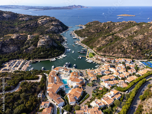 Aerial view of Poltu Quatu and the beautiful Sardinia area