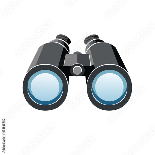 Close-up of a pair of black binoculars, perfect for travel, sports, or nature observation
