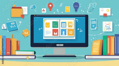 A global online platform where students join together on projects, sharing digital libraries and learning resources worldwide.