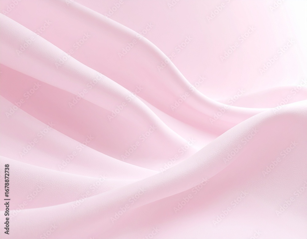 Fototapeta premium Generated image Flowing Pink Fabric with Gentle Folds and Silky Texture in Pastel Composition