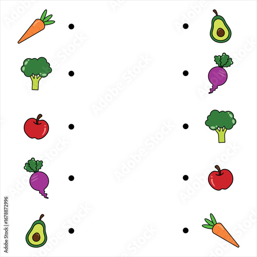 Vegetable counting game and development for kids. Worksheet for preschoolers. Puzzle for kids.