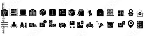 Warehouse icon vector set. storage illustration sign collection. store symbol. storehouse logo. depot web icons.
