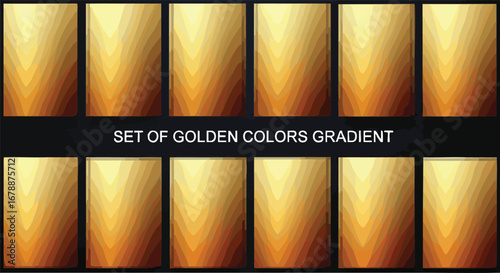 Stunning golden gradient color swatches for luxurious design projects and elegant backgrounds